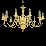 vidaXL Gold Chandelier, 12 E14 Bulbs, Ceiling Light, Bedroom Chandelier